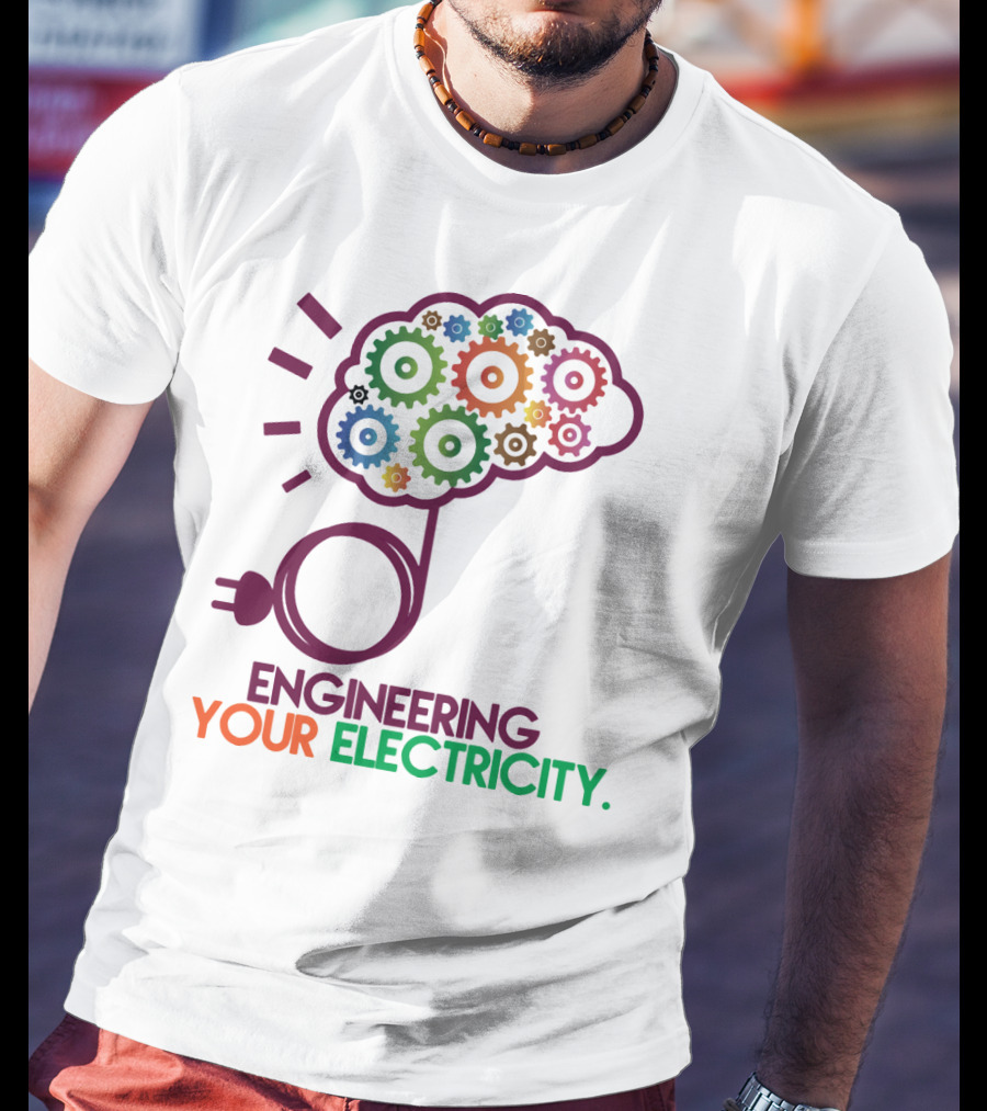 Engineering Your Electricity Colorful Gear Brain Plug T-Shirt