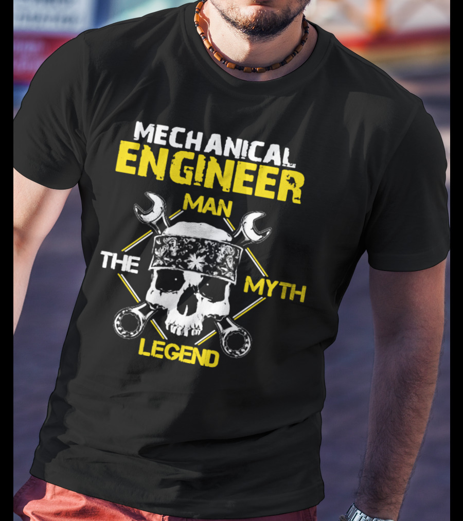 Mechanical Engineer Man The Myth The Legend Skull Wrenches Bandana T-Shirt