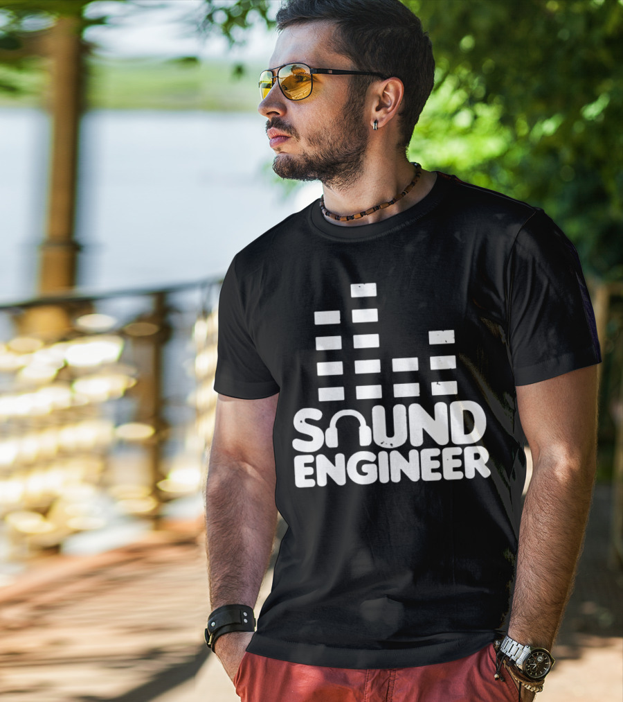 Sound Engineer Equalizer Headphone T-Shirt