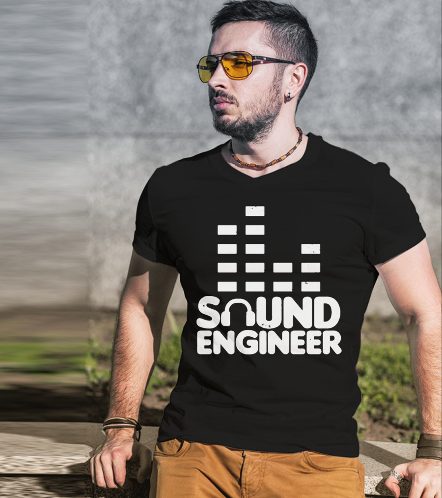 Sound Engineer Equalizer Headphone T-Shirt