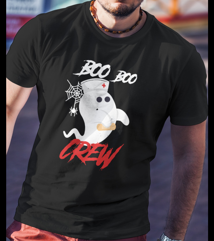Boo Boo Crew Halloween Nurse Ghost Costume T-Shirt
