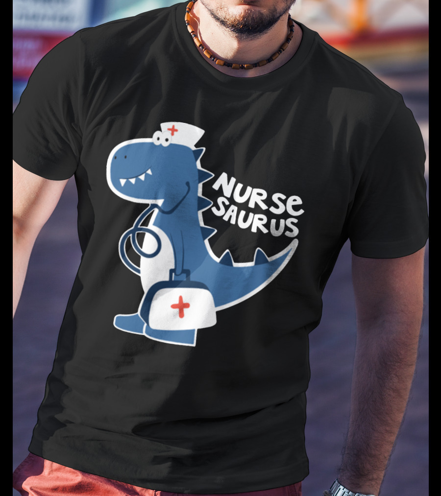Nurse Saurus With Stethoscope And Medical Bag T-Shirt