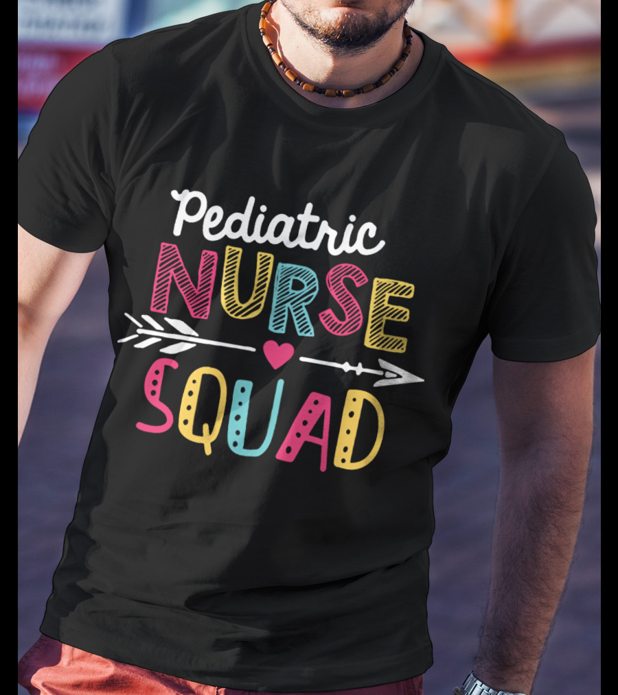 Pediatric Nurse Squad Arrow Heart Cute Children T-Shirt