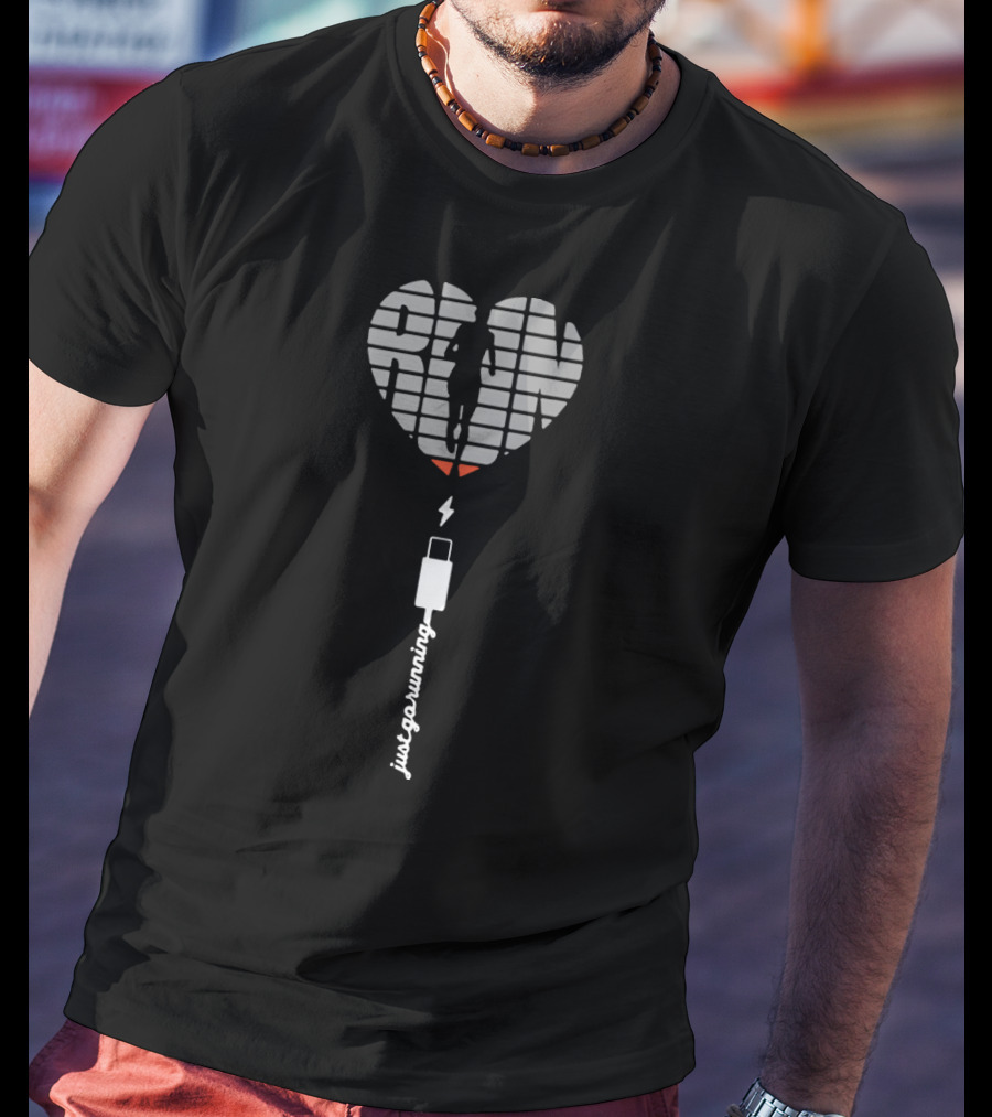 RUN Heart Just Go Running Healthy Game Favorite Love T-Shirt
