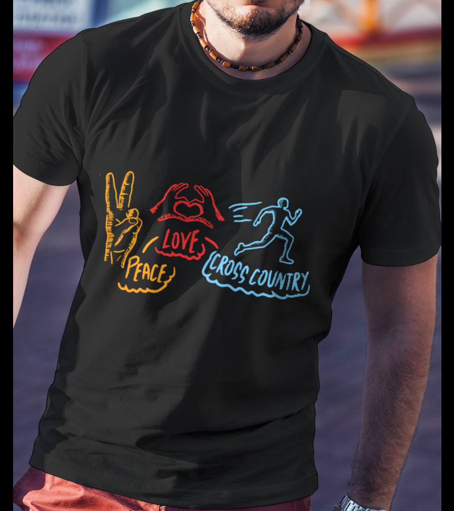Peace Love Cross Country Running Runner CC XC T-Shirt