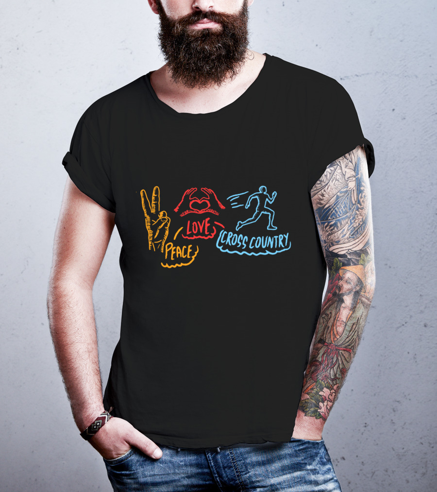 Peace Love Cross Country Running Runner CC XC T-Shirt