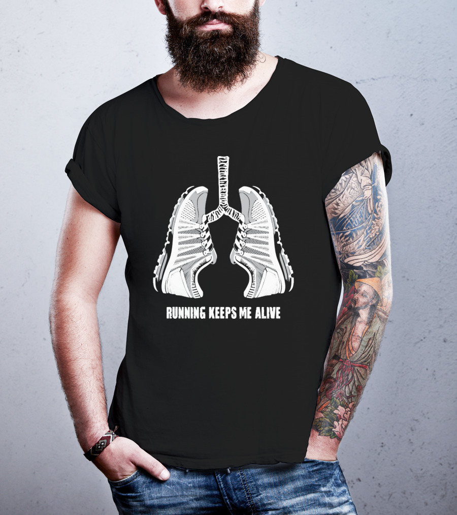 Running Keeps Me Alive Lungs Sneaker T-Shirt