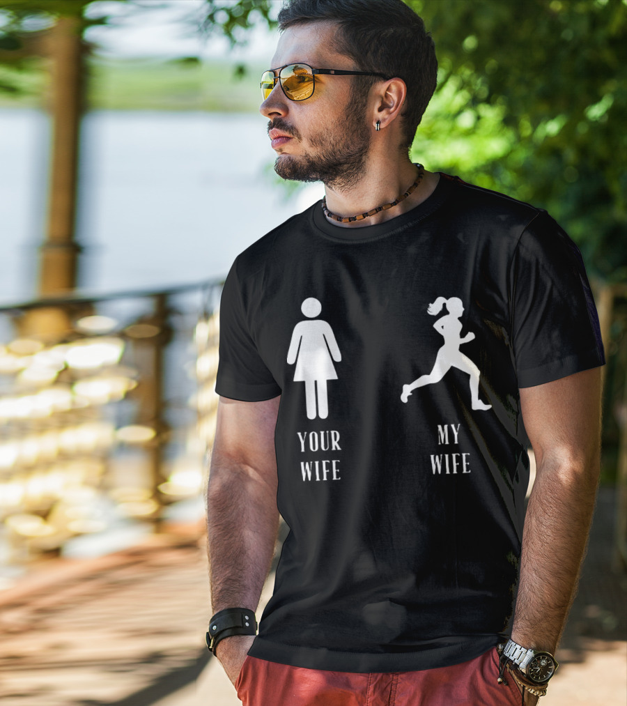 Your Wife My Wife Running Iconic Symbol Contrast T-Shirt