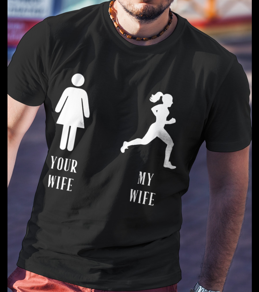 Your Wife My Wife Running Iconic Symbol Contrast T-Shirt