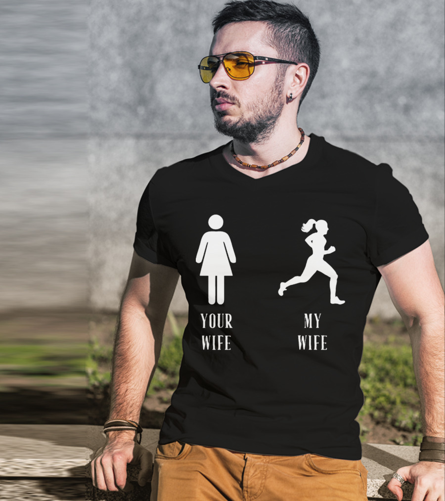 Your Wife My Wife Running Iconic Symbol Contrast T-Shirt