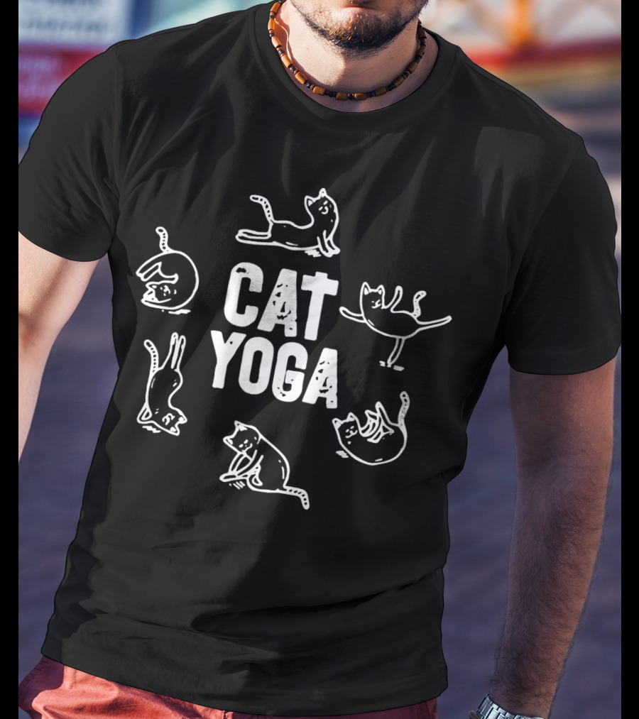 Cat Yoga Animals Cute Healthy Yoga Playful Poses T-Shirt