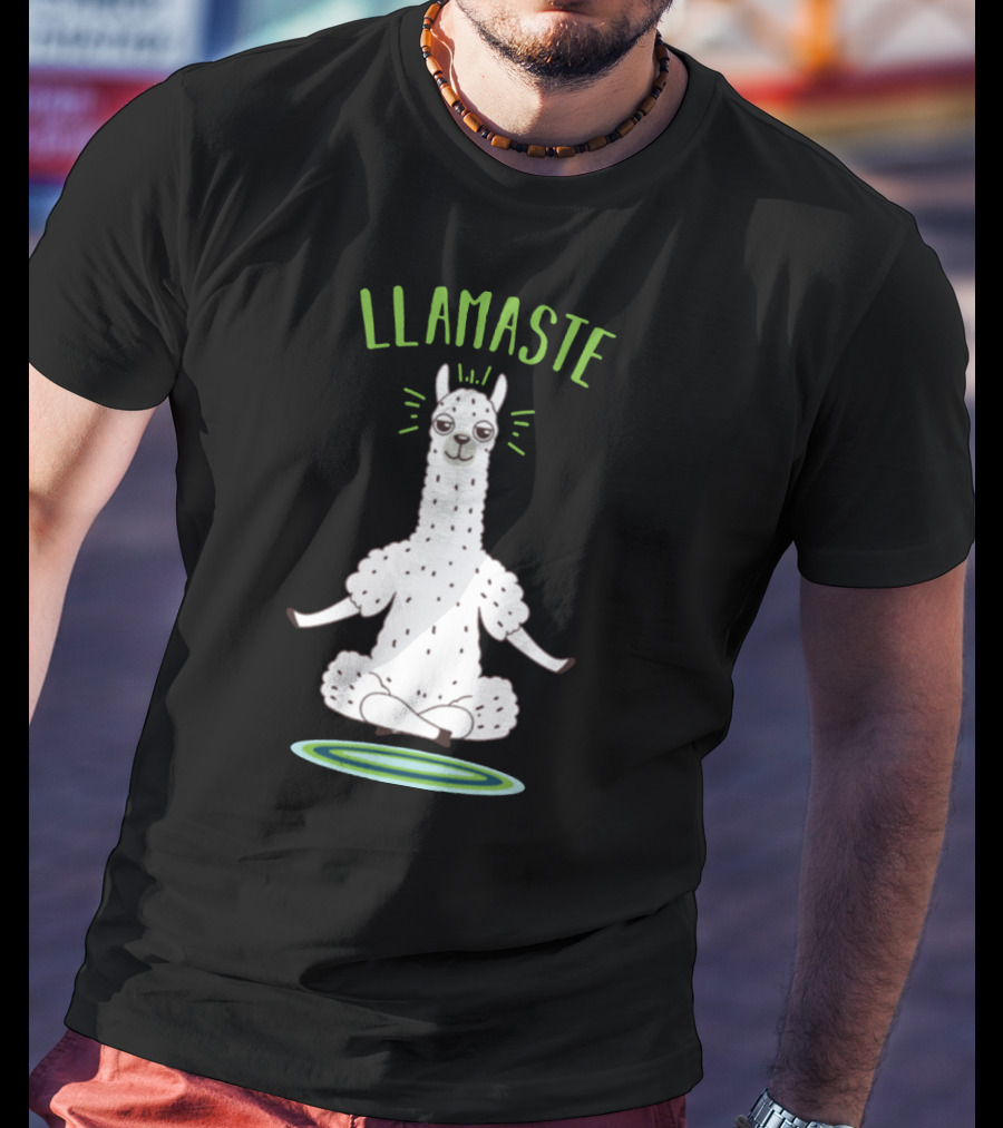 Llamaste Mindfulness Animal Lover Llama In Yoga Pose T-Shirt
