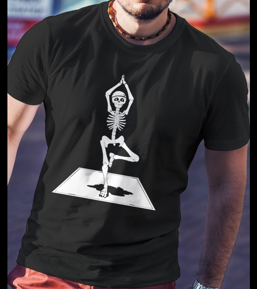 Zen Skeleton Yoga Workout Poses Scary T-Shirt