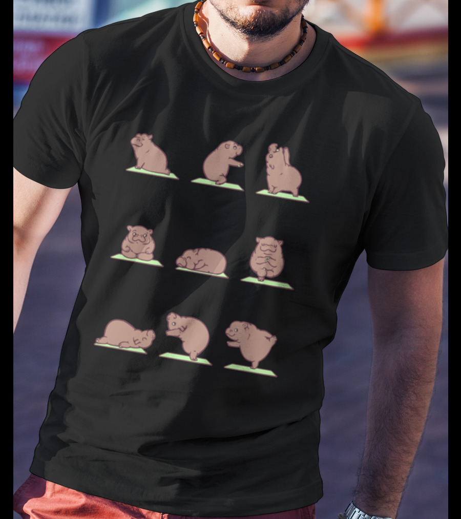 Yoga Lover Funny Hippo Poses For Yoga Enthusiasts T-Shirt