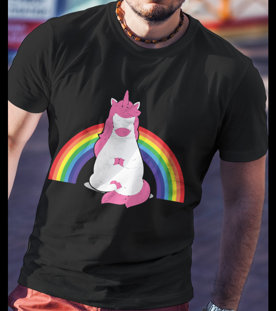 Yoga Unicorn Rainbow Funny Gym Workout Humor Cool Unicorn T-Shirt