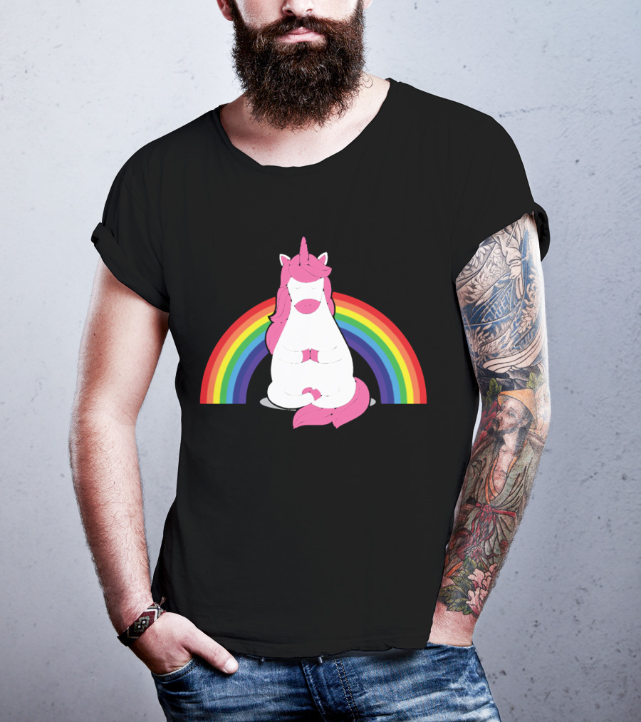 Yoga Unicorn Rainbow Funny Gym Workout Humor Cool Unicorn T-Shirt