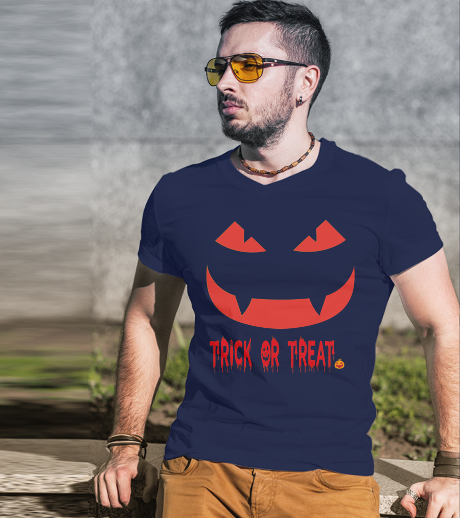 HALLOWEEN Trick Or Treat Jack-o'-Lantern Face T-Shirt