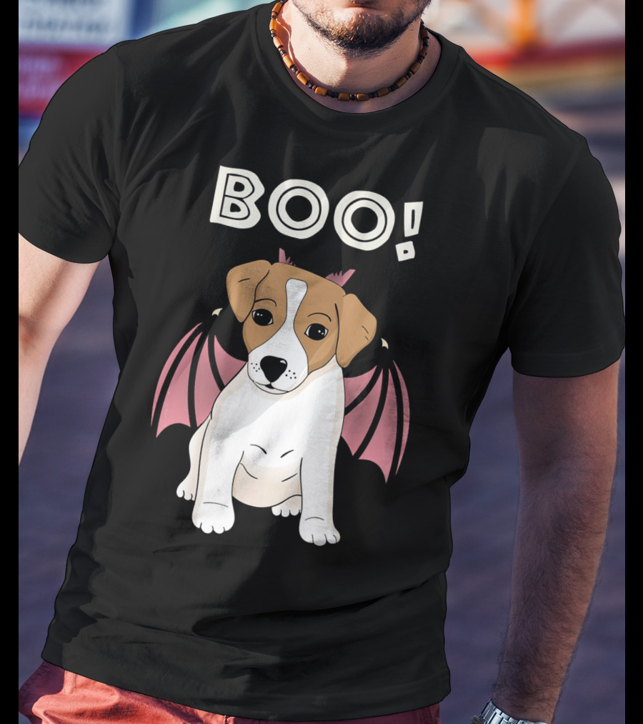 BOO Jack Russell Terrier With Bat Wings T-Shirt