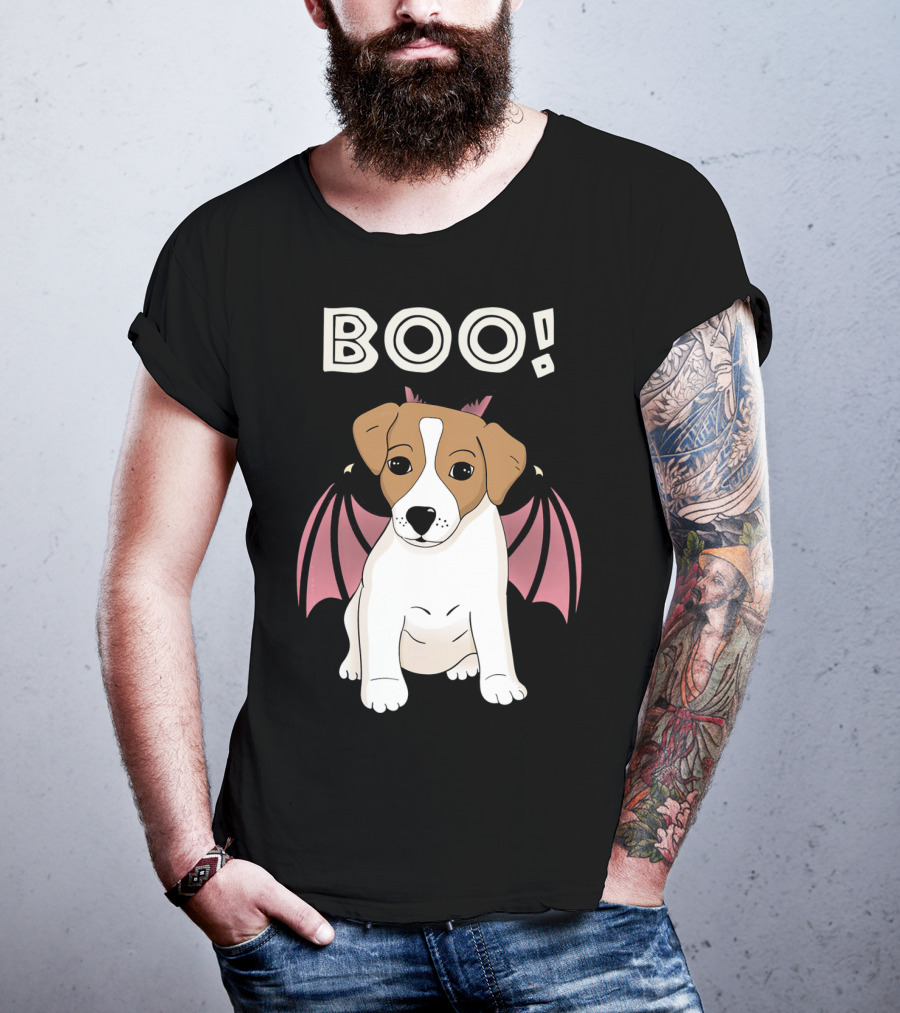 BOO Jack Russell Terrier With Bat Wings T-Shirt