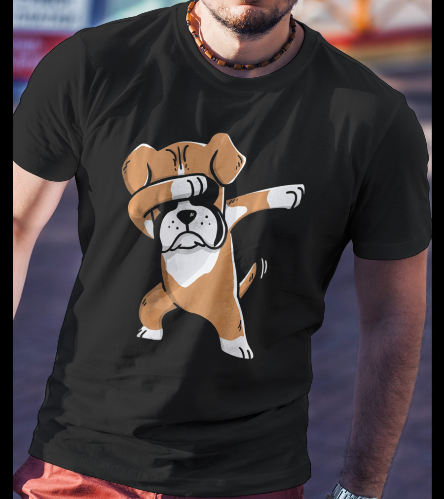 Kids Funny Dabbing Boxer Dog T-Shirt