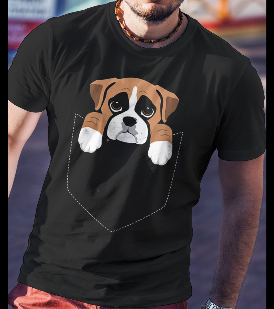 Boxer Dog Pocket Funny Dog T-Shirt