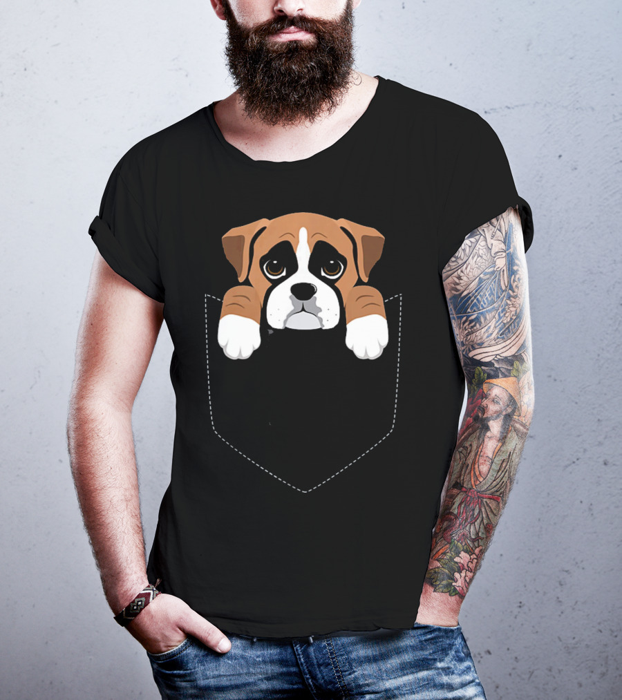 Boxer Dog Pocket Funny Dog T-Shirt
