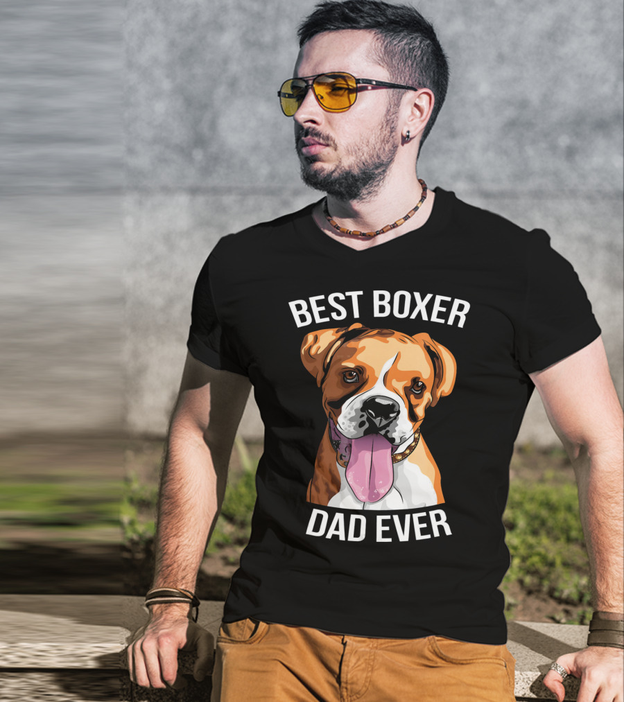 BEST BOXER DAD EVER Boxer Dog T-Shirt
