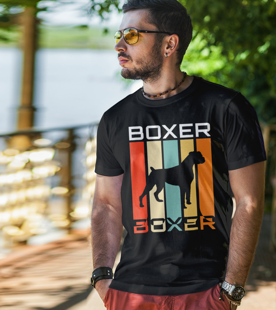 Boxer Dog Retro 70s Vintage Boxer T-Shirt