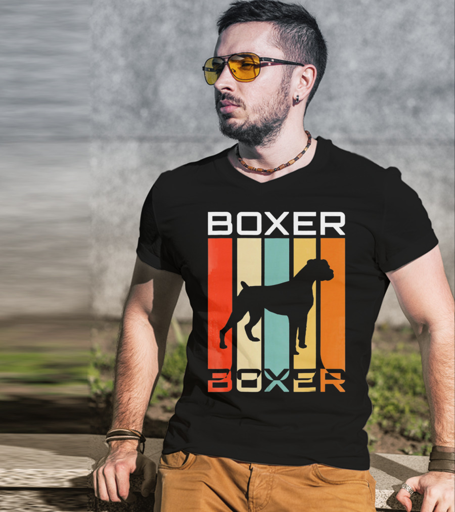 Boxer Dog Retro 70s Vintage Boxer T-Shirt