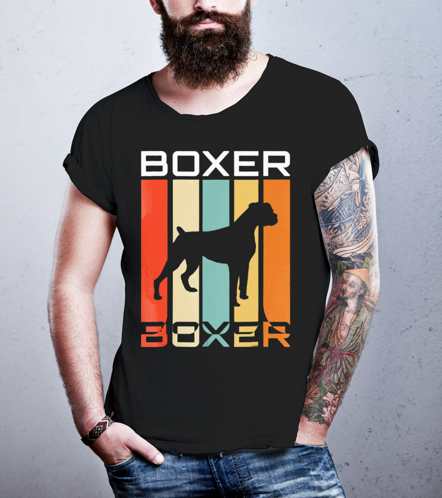 Boxer Dog Retro 70s Vintage Boxer T-Shirt