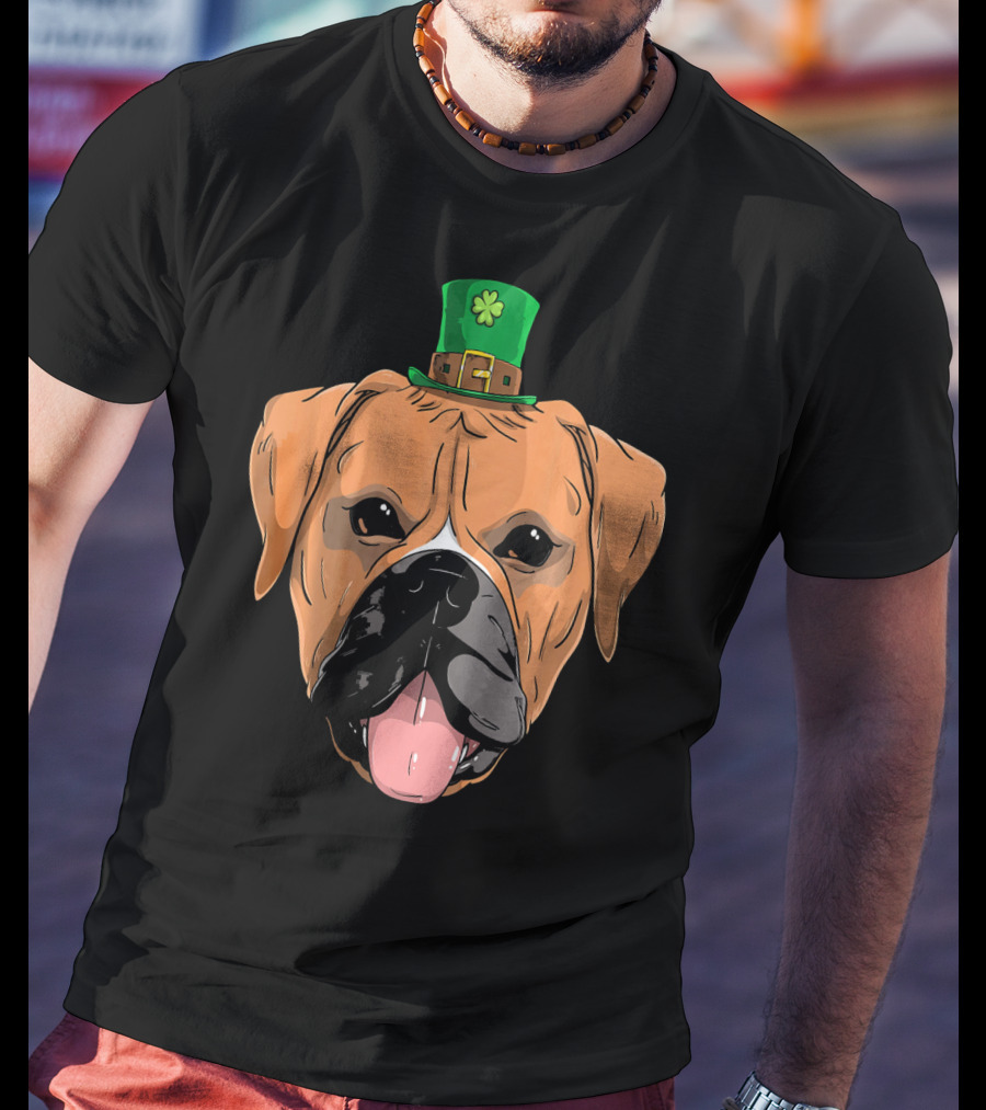 Boxer Dog St Patricks Day Leprechaun Puppy With Hat T-Shirt