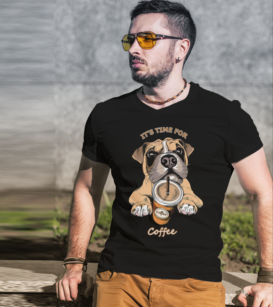IT'S TIME FOR Coffee Boxer Dog Coffee T-Shirt