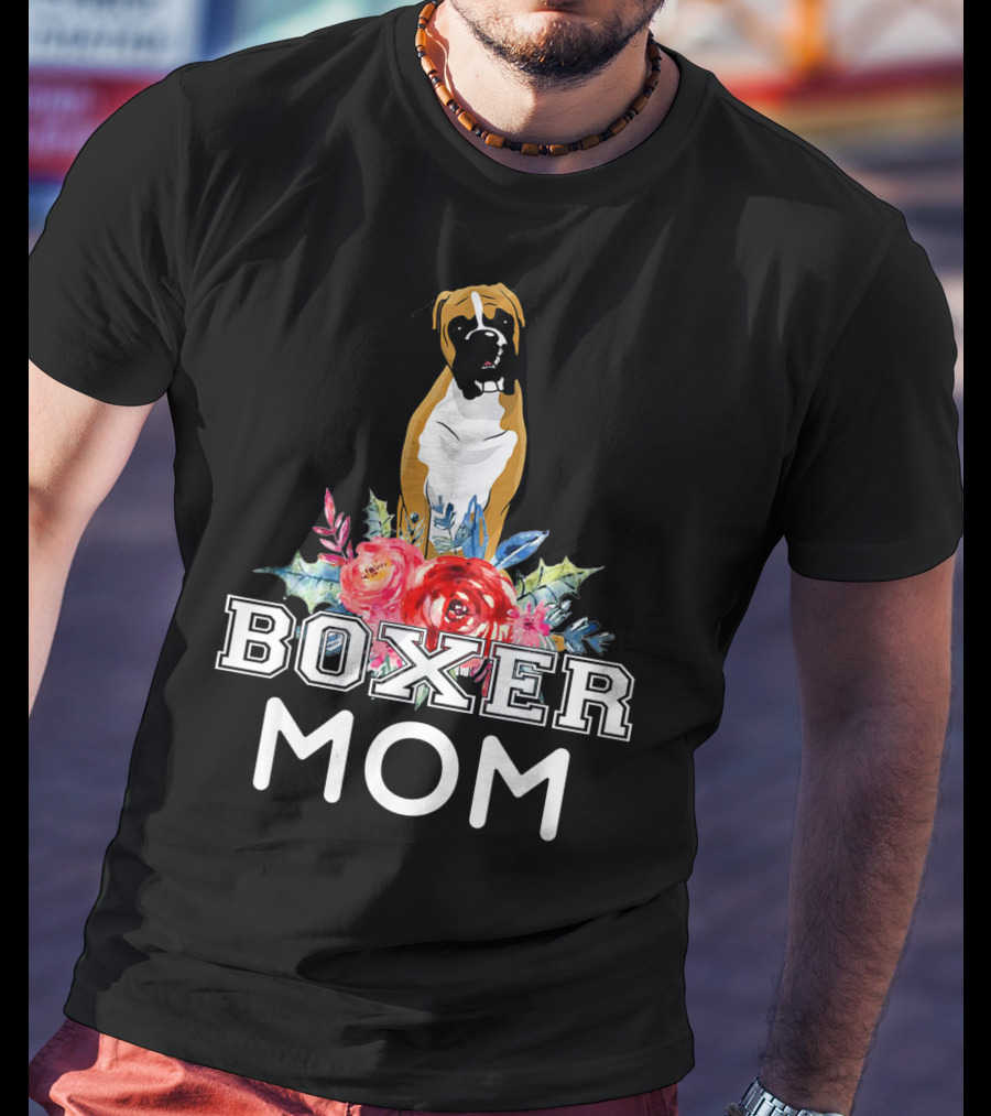 Boxer Mom Floral T-Shirt