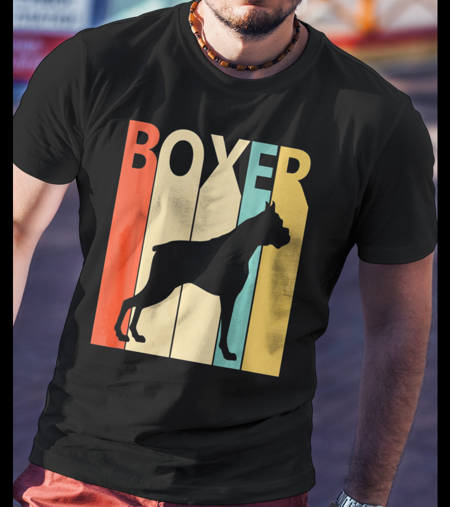 Boxer Retro Style Silhouette For Dog Dad Or T-Shirt
