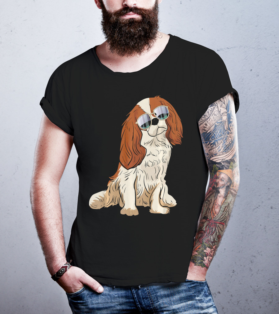 Cavalier King Charles Spaniel Dog With Sunglasses T-Shirt