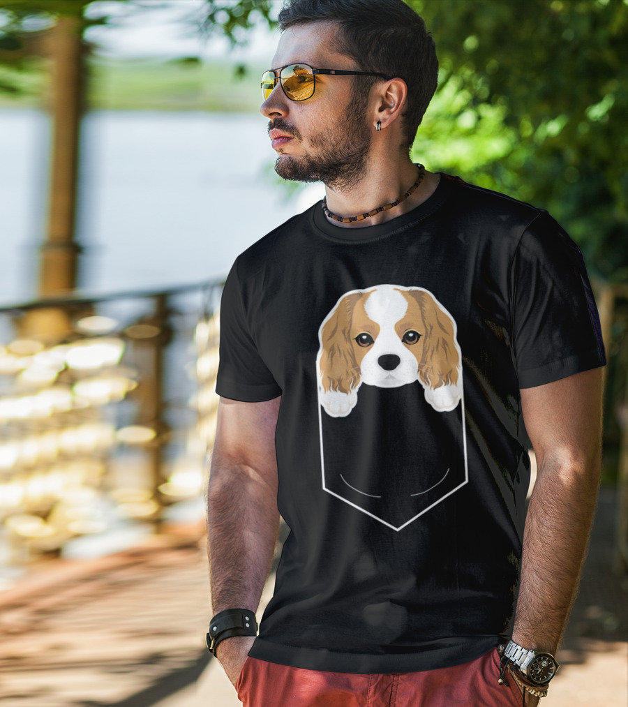 Cavalier King Charles Spaniel In My Pocket Cute Dog T-Shirt