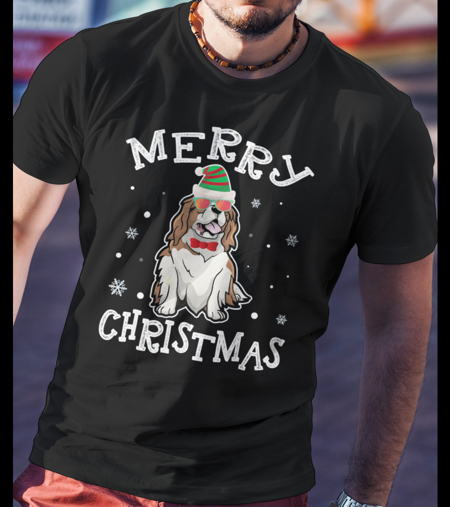 CAVALIER KING CHARLES SPANIEL Merry Christmas Noel Hat T-Shirt