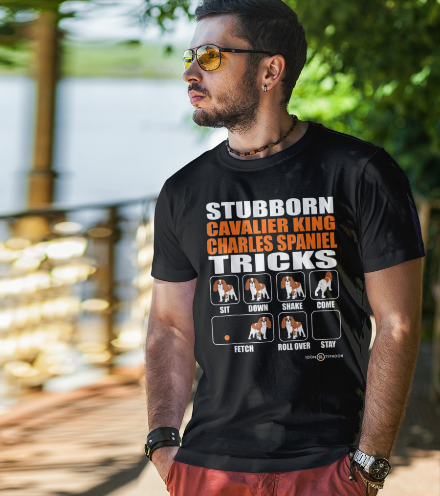 Stubborn Cavalier King Charles Spaniel Tricks Sit Down Shake Come Fetch Roll Over Stay T-Shirt