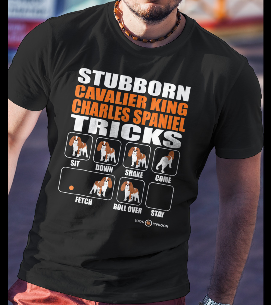 Stubborn Cavalier King Charles Spaniel Tricks Sit Down Shake Come Fetch Roll Over Stay T-Shirt