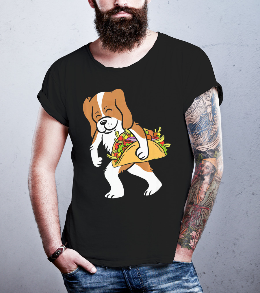 Cavalier King Charles Spaniel Carrying Taco With Vegetables T-Shirt