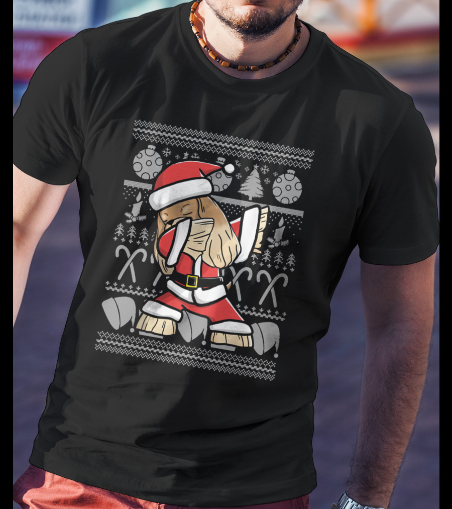 Cocker Spaniel Dabbing Dog Dab Ugly Christmas Sweater Santa Holiday T-Shirt