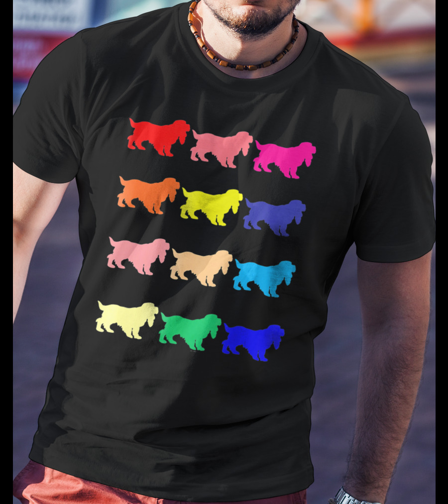 Cocker Spaniel Dog Lovers Multicolored Pop T-Shirt