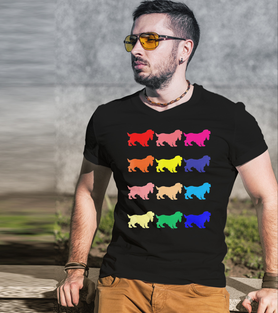 Cocker Spaniel Dog Lovers Multicolored Pop T-Shirt