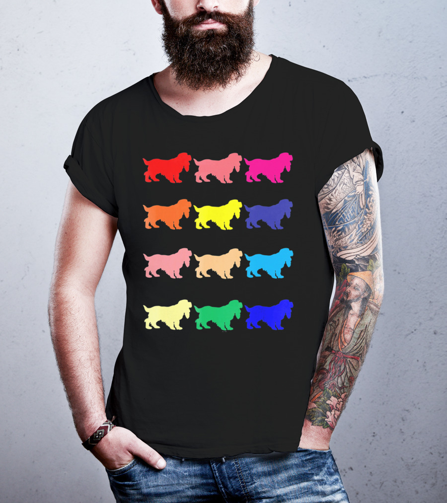 Cocker Spaniel Dog Lovers Multicolored Pop T-Shirt