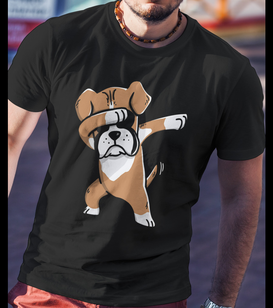 Dab Boxer Dog Hooded Boxer Dab Pose Dog T-Shirt