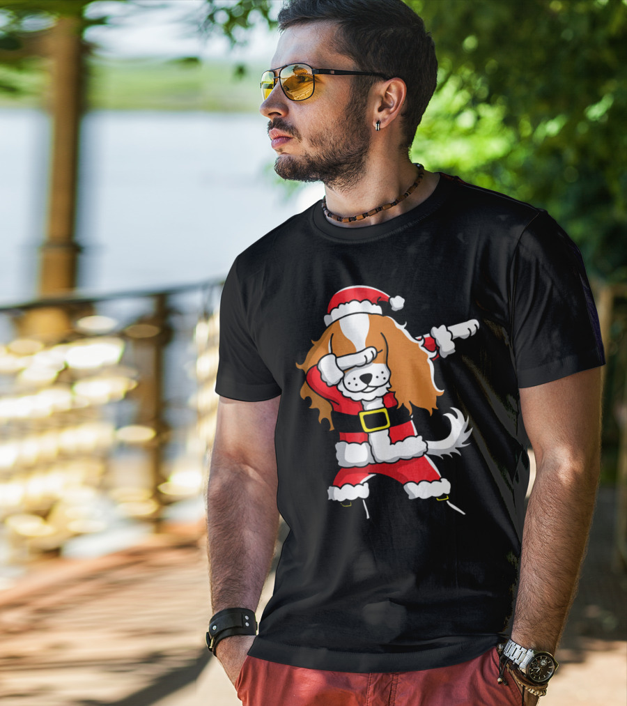 Santa Dabbing Cavalier King Charles Spaniel T-Shirt