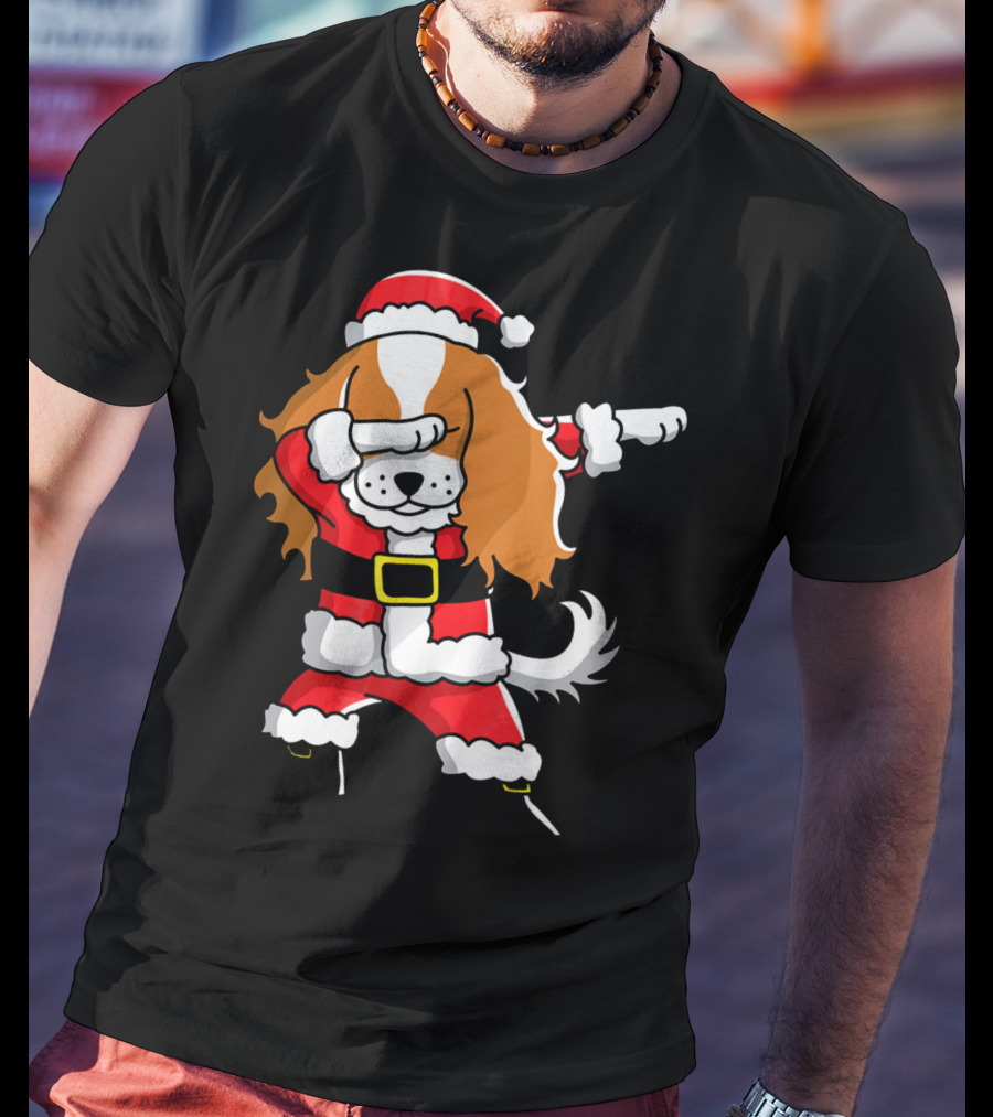 Santa Dabbing Cavalier King Charles Spaniel T-Shirt