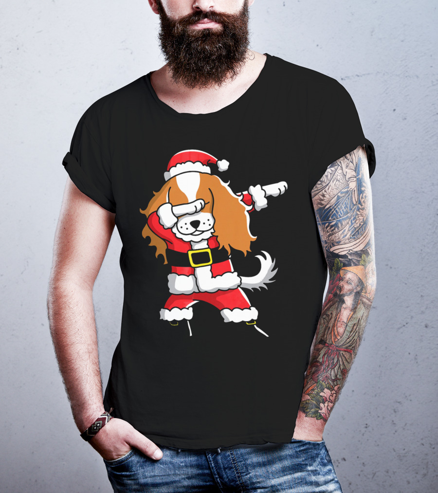 Santa Dabbing Cavalier King Charles Spaniel T-Shirt