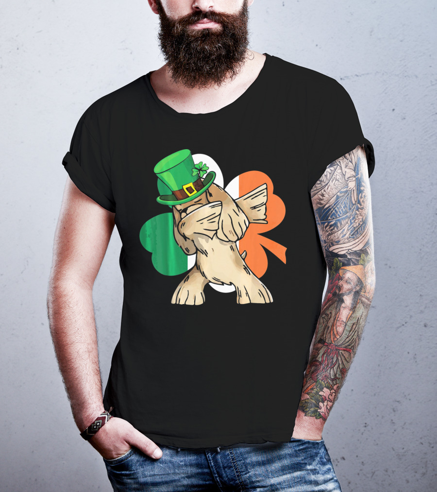 Dabbing Cocker Spaniel Irish Flag Shamrock St. Patrick's Day T-Shirt