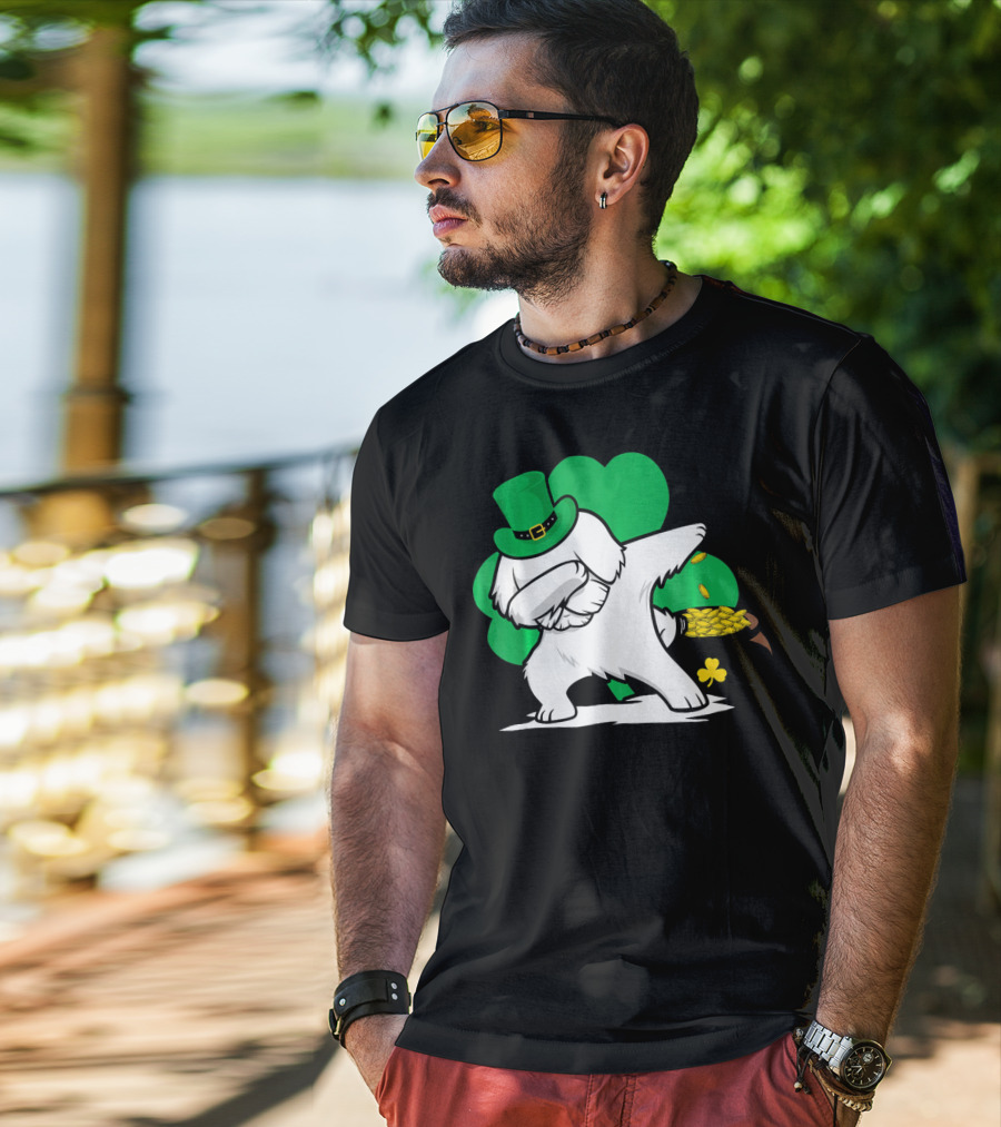 Maltese Dog Dabbing Leprechaun Dance St Patricks Day T-Shirt